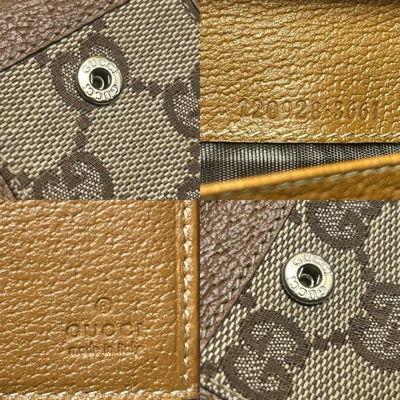 EUC Gucci Leather & Mono GG Canvas Snap Long Wallet - Picture 7 of 7
